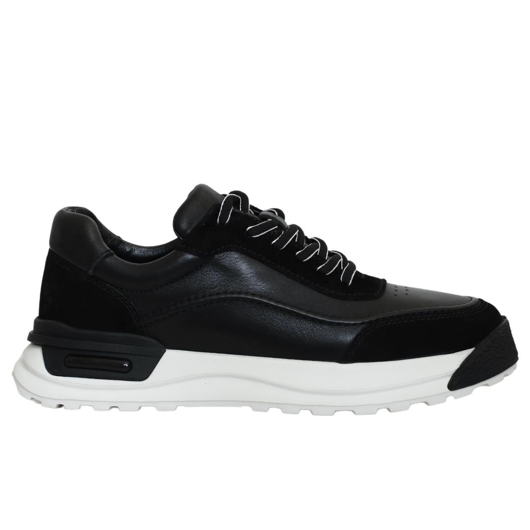 Siyah Deri Erkek Sneaker