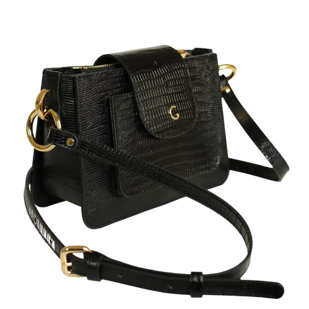 Siyah Deri Kadın Çapraz Çanta