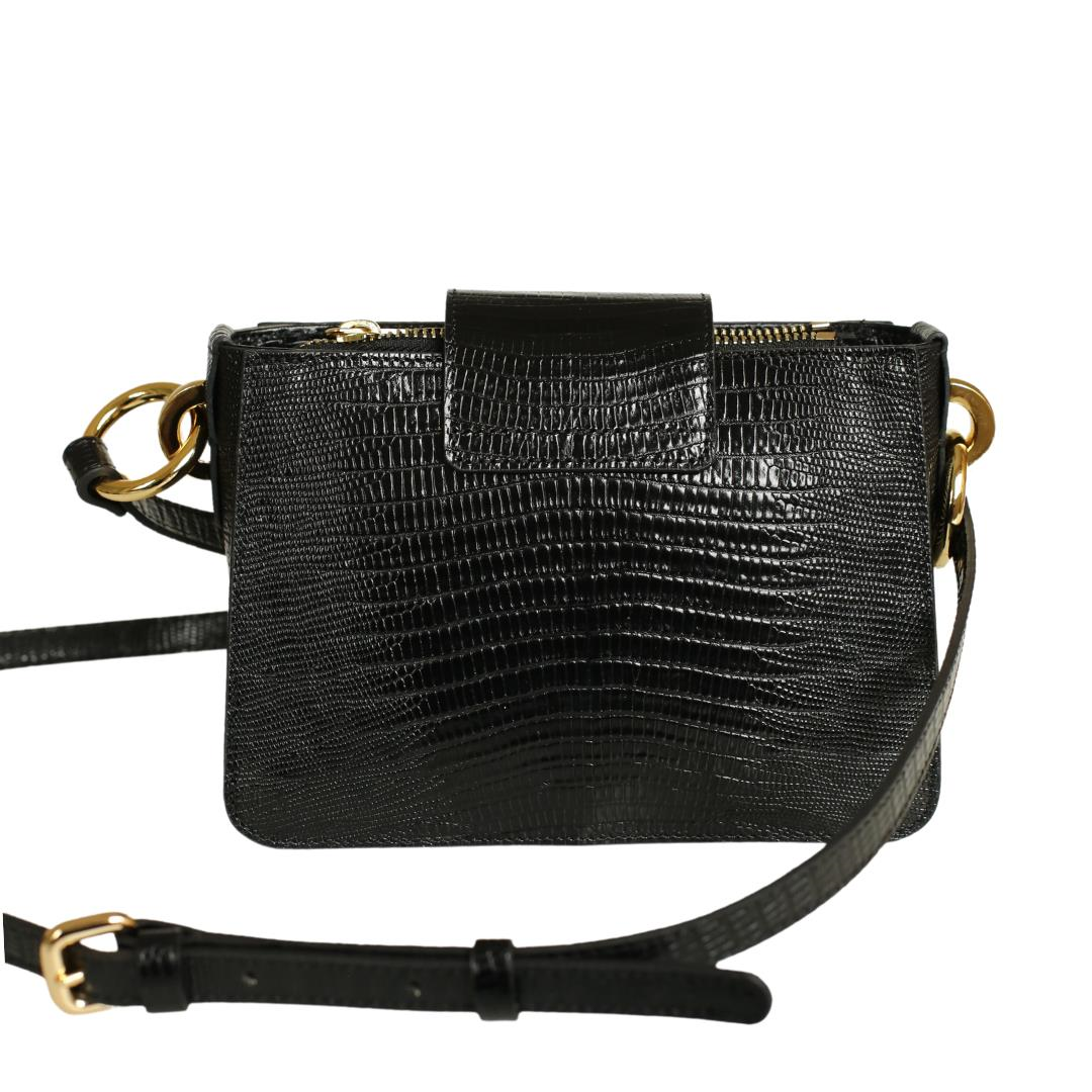 Siyah Deri Kadın Çapraz Çanta