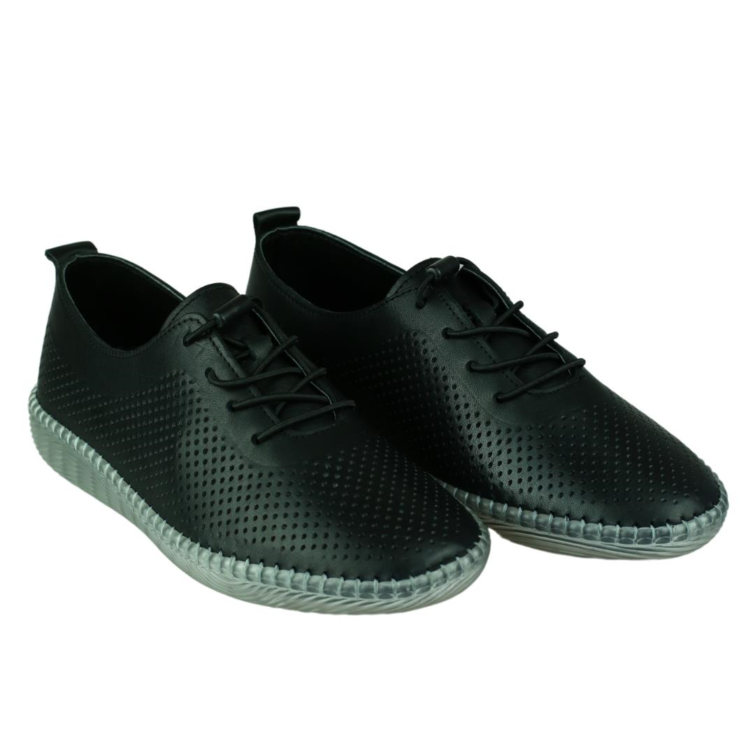 Siyah Deri Kadın Günlük Ayakkabı