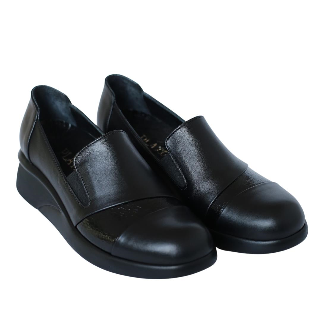 Siyah Deri Kadın Günlük Ayakkabı