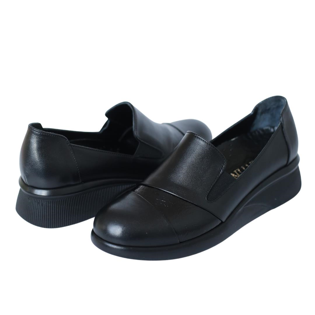 Siyah Deri Kadın Günlük Ayakkabı