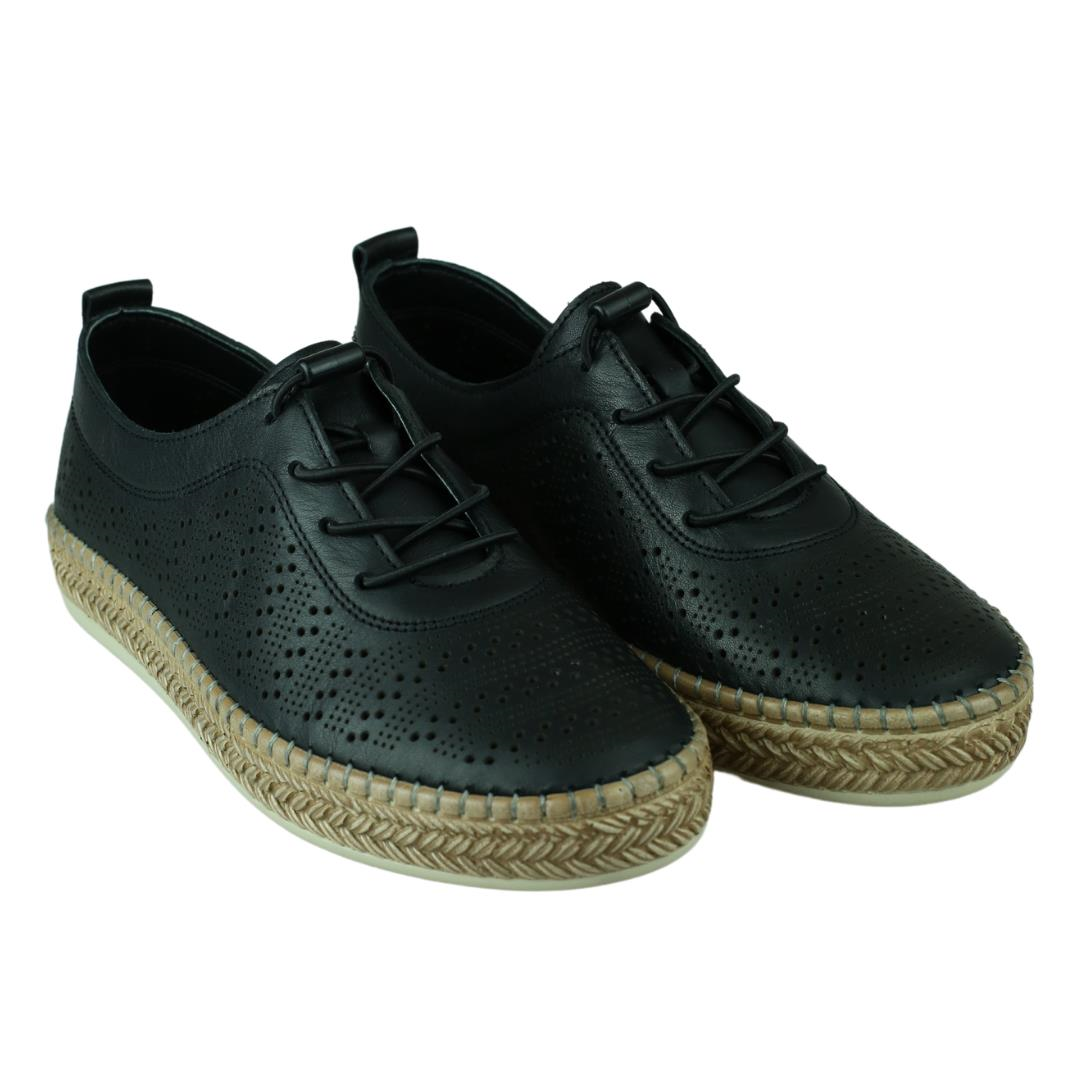 Siyah Deri Kadın Günlük Ayakkabı