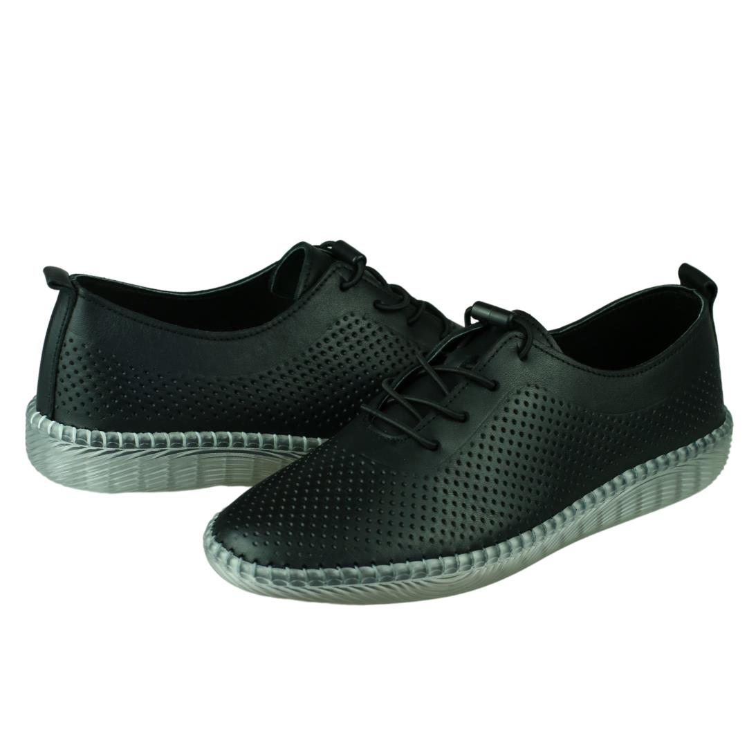 Siyah Deri Kadın Günlük Ayakkabı