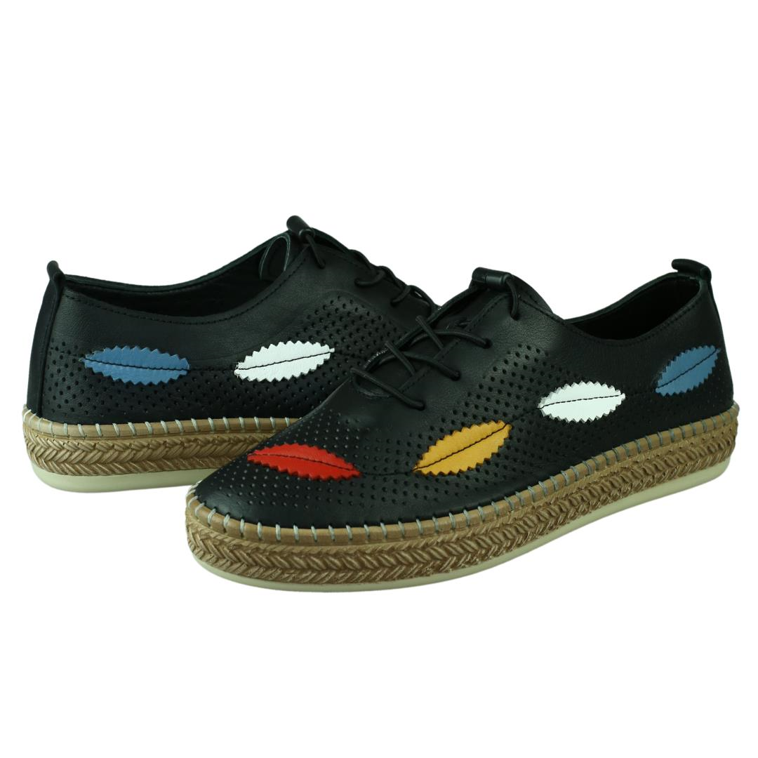 Siyah Deri Kadın Günlük Ayakkabı