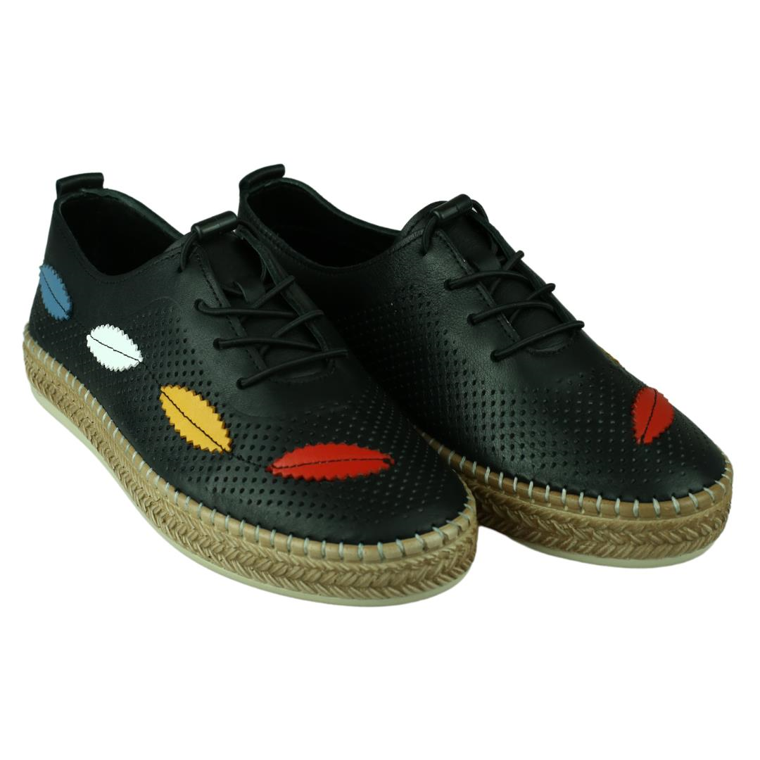 Siyah Deri Kadın Günlük Ayakkabı