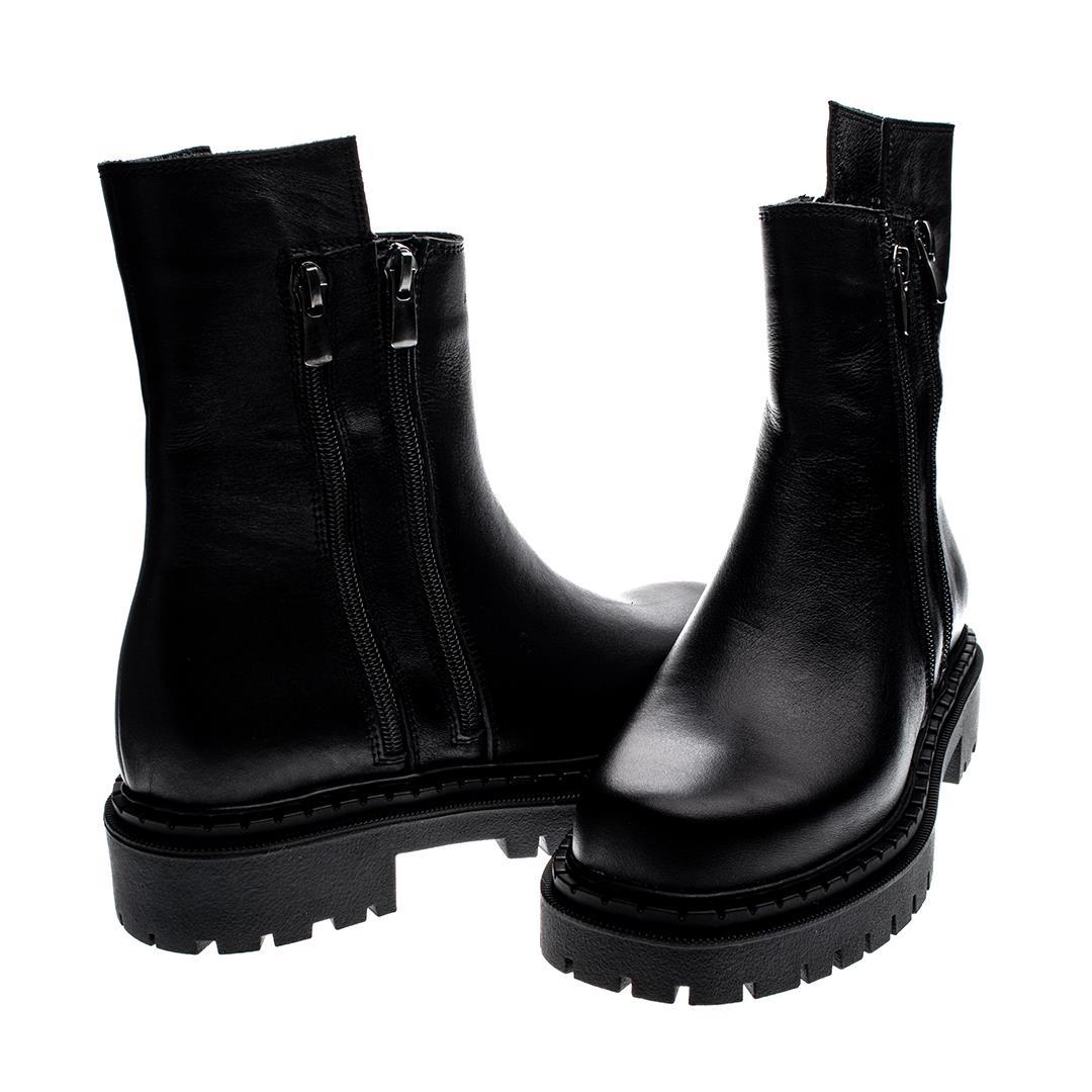 Siyah Deri Kadın Postal Bot