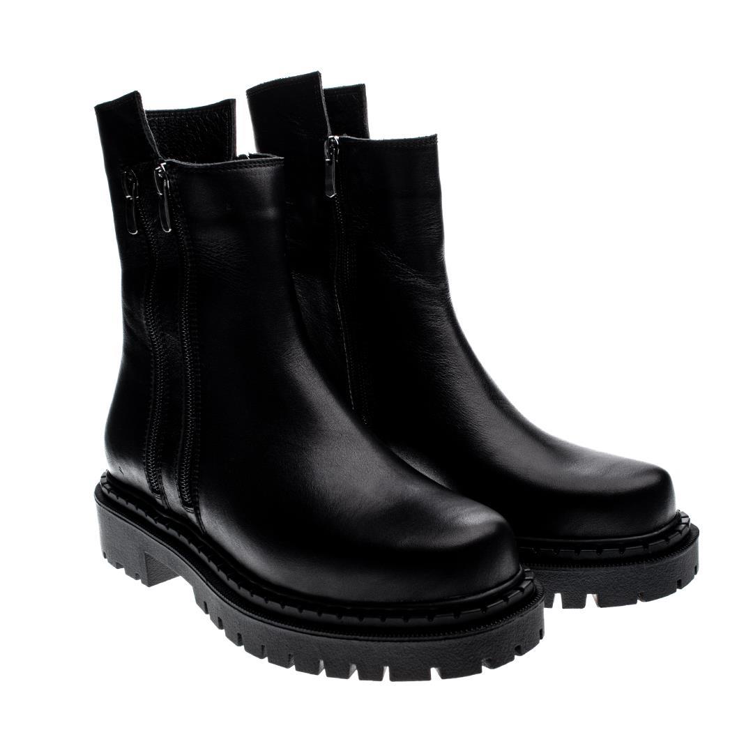 Siyah Deri Kadın Postal Bot