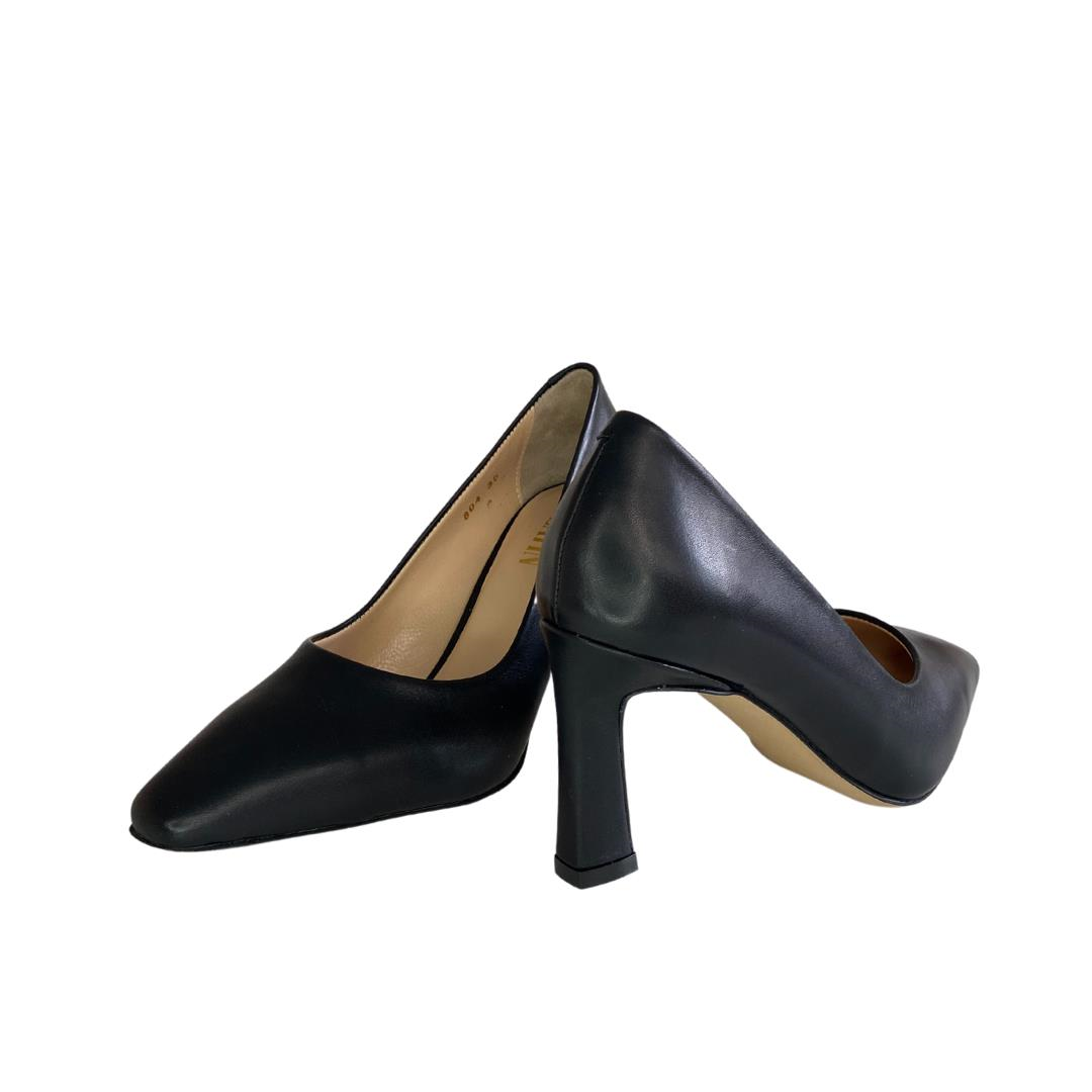 Siyah Deri Kadın Stiletto