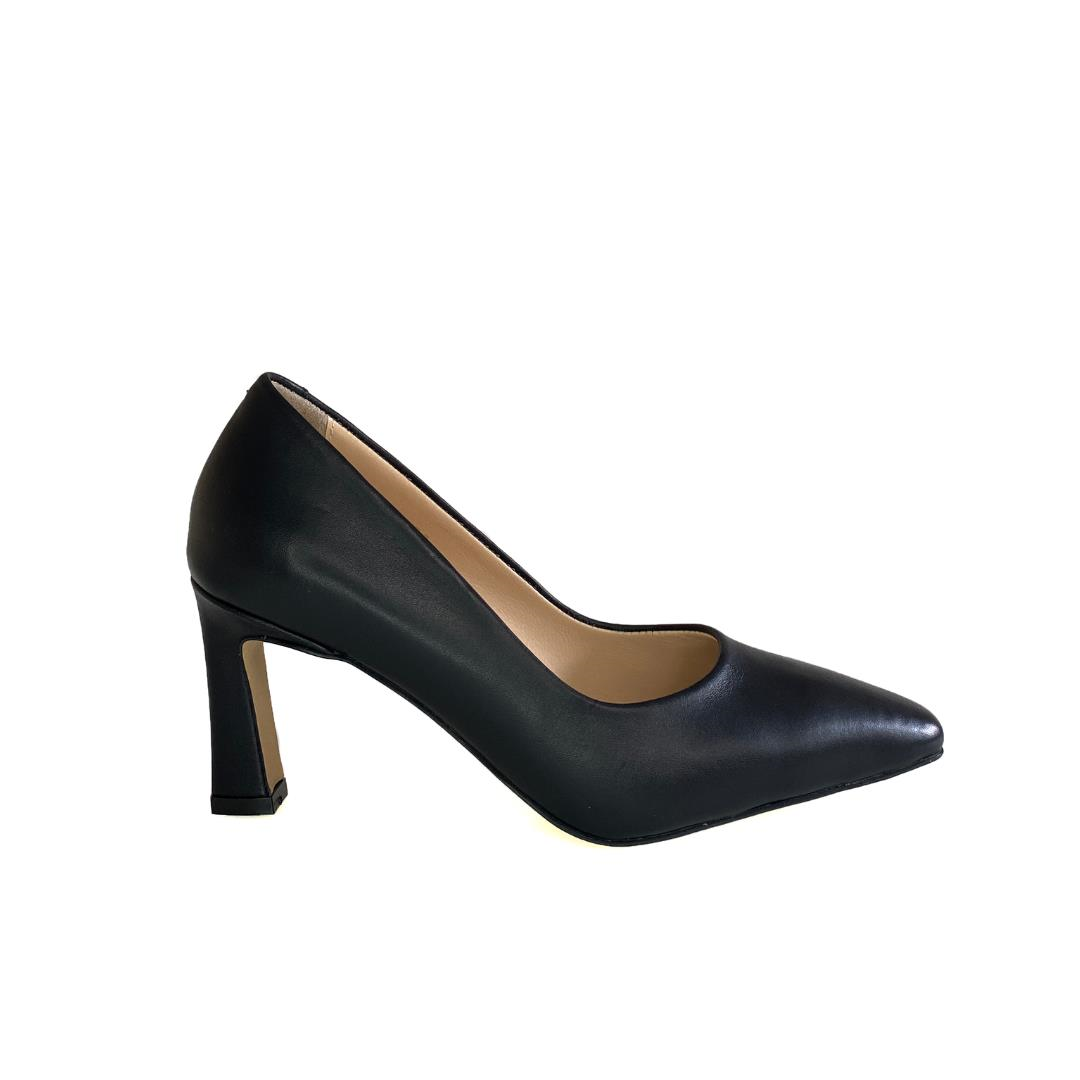 Siyah Deri Kadın Stiletto