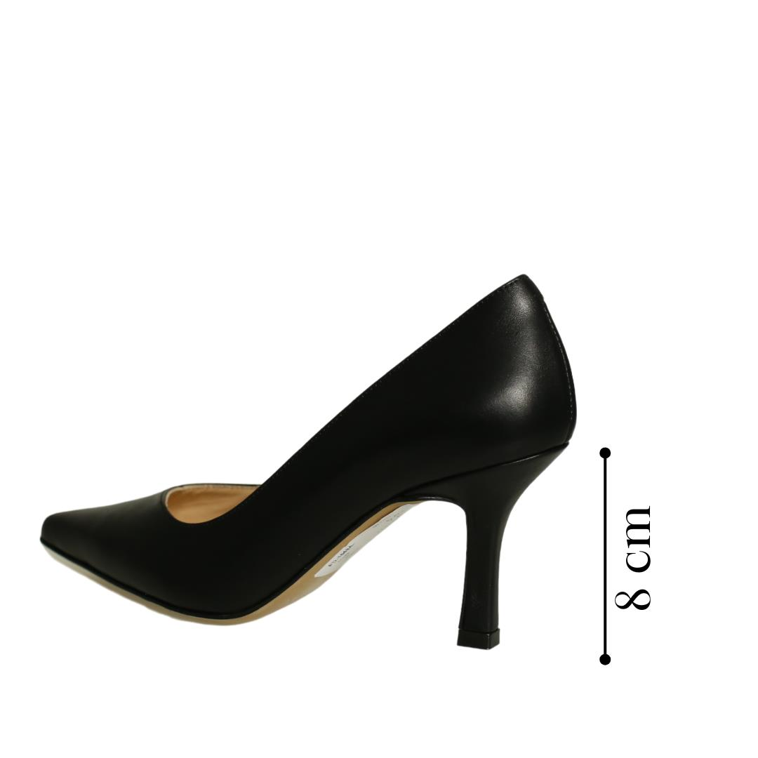 Siyah Deri Kadın Stiletto