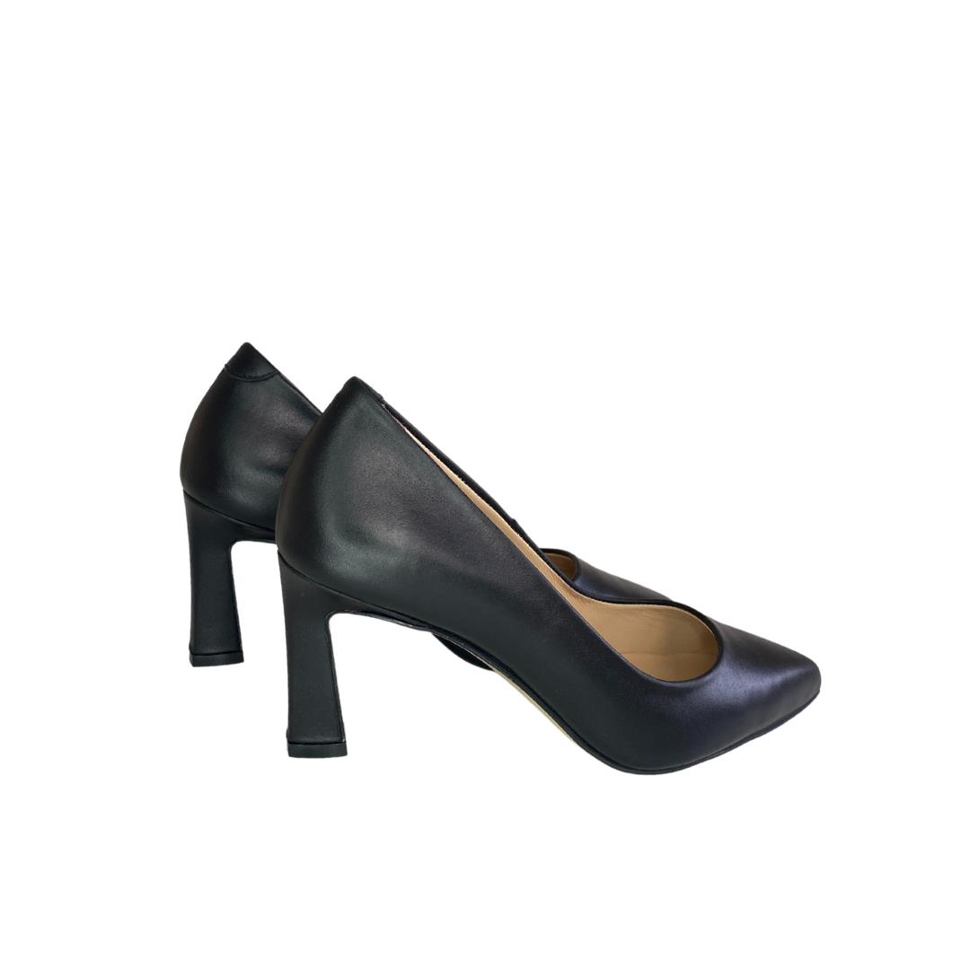Siyah Deri Kadın Stiletto