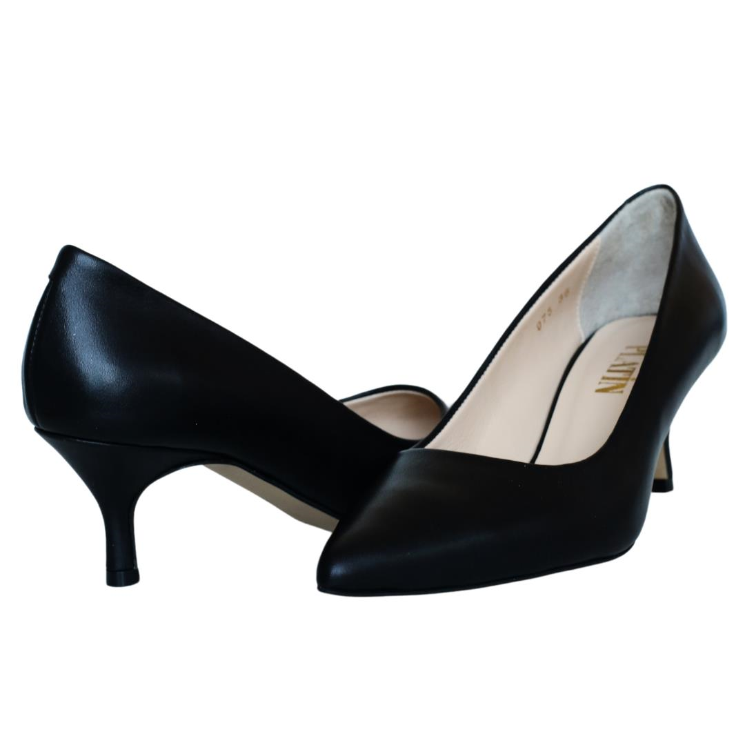 Siyah Deri Kadın Stiletto