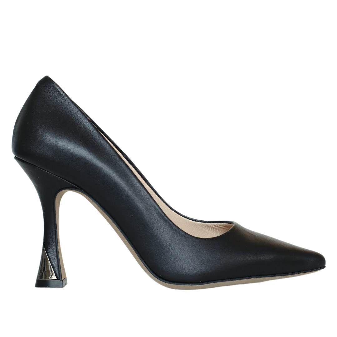 Siyah Deri Kadın Stiletto