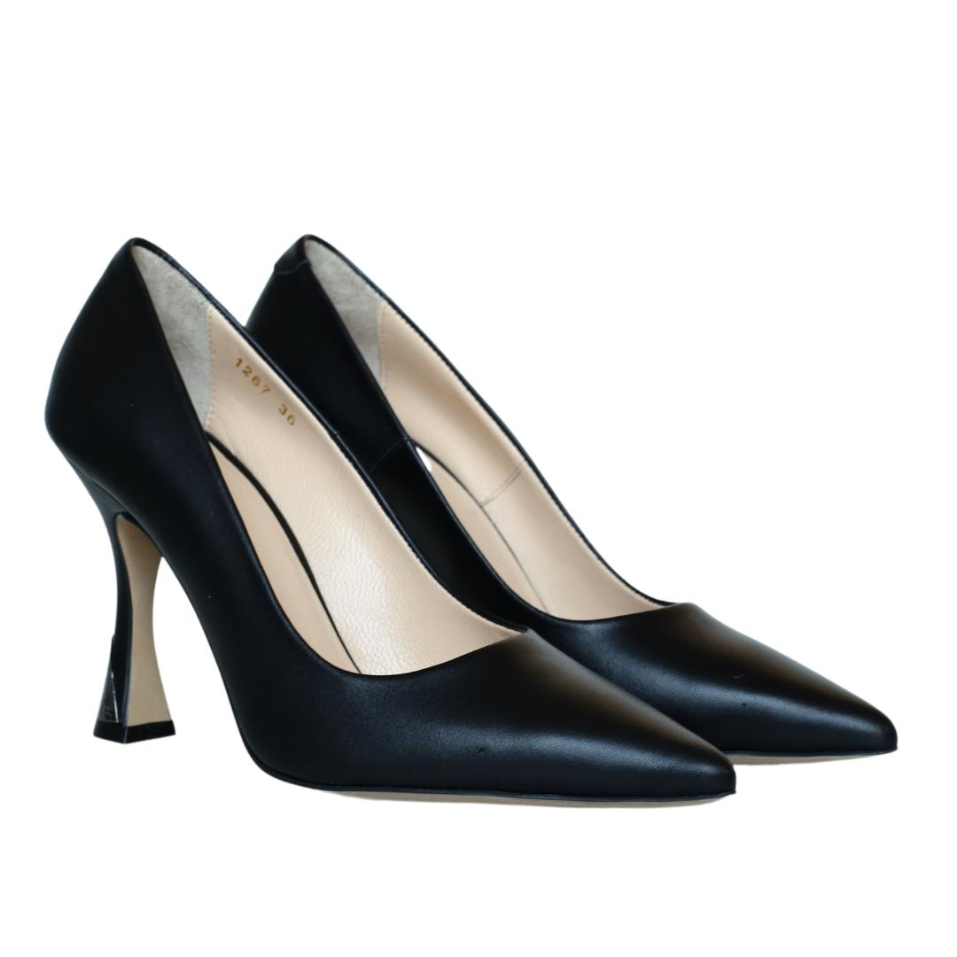 Siyah Deri Kadın Stiletto