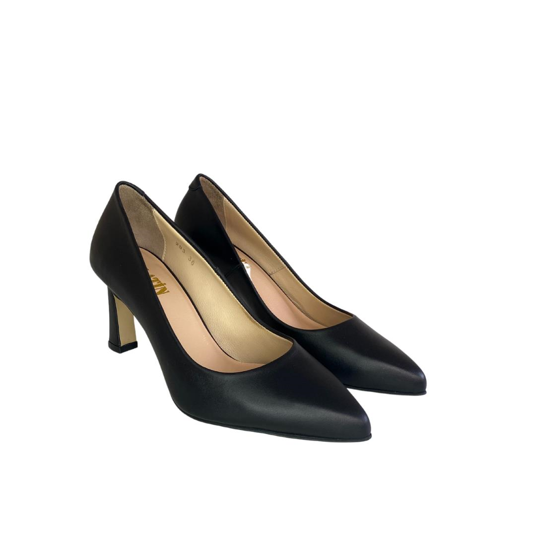 Siyah Deri Kadın Stiletto