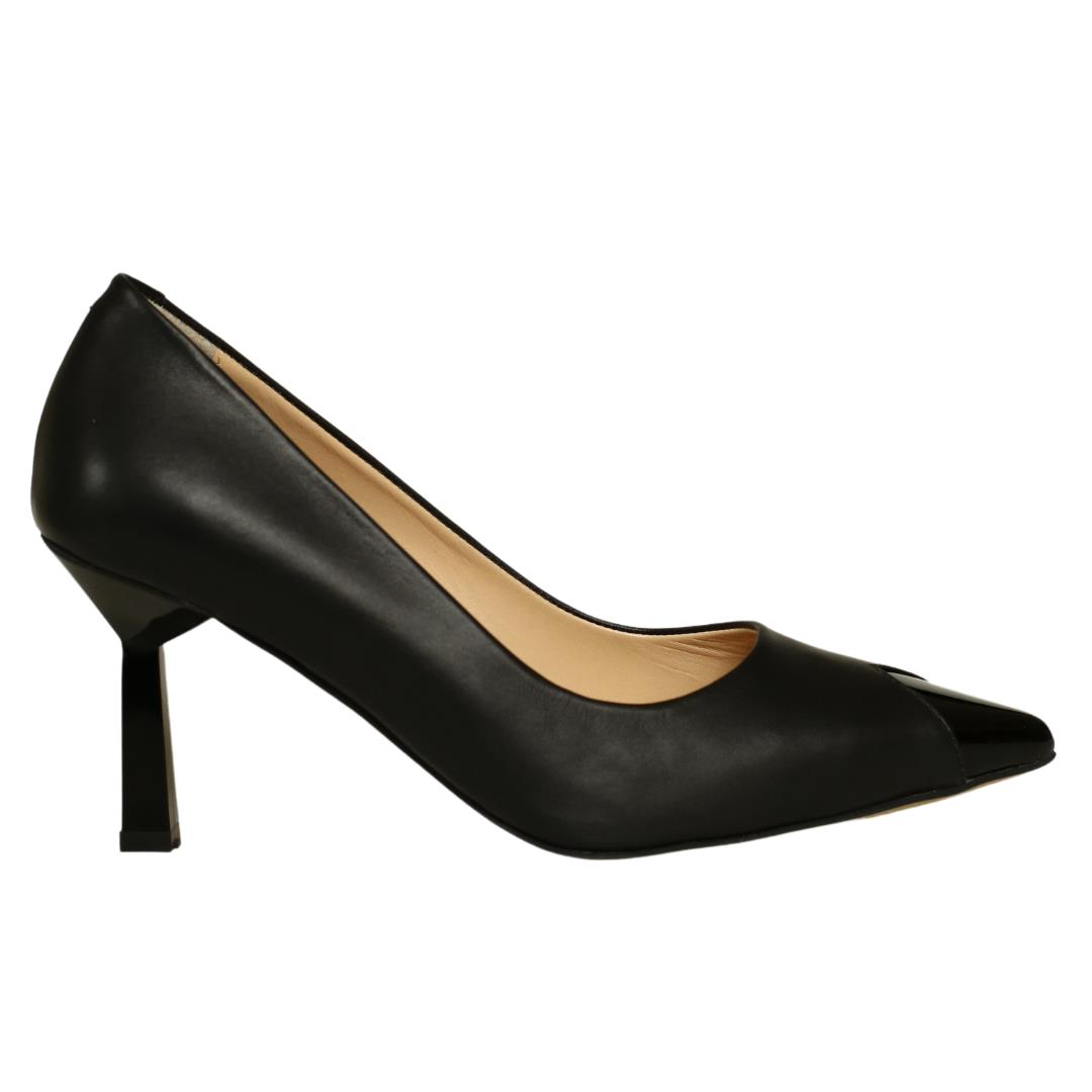 Siyah Deri Kadın Stiletto