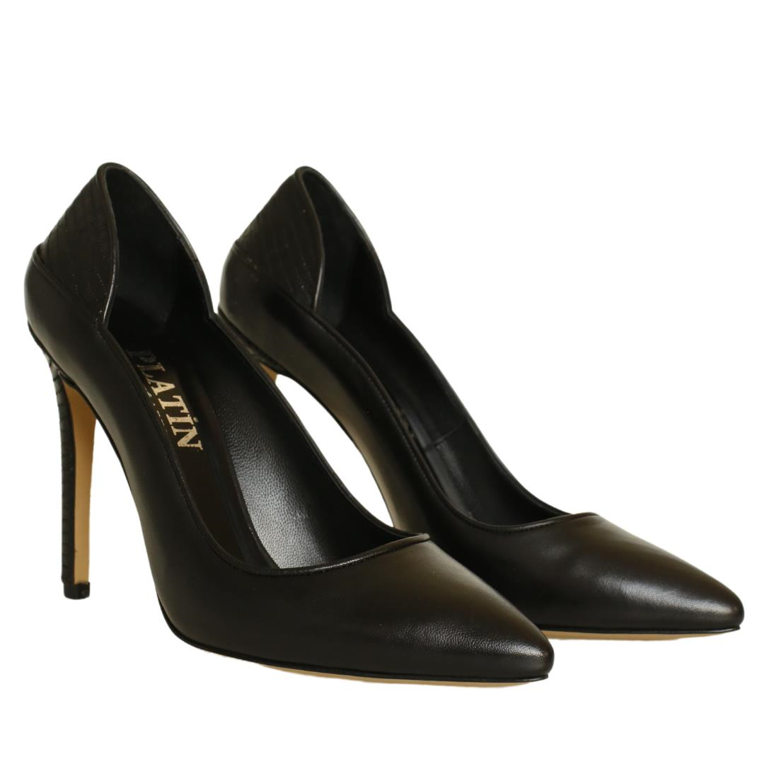 Siyah Deri Stiletto