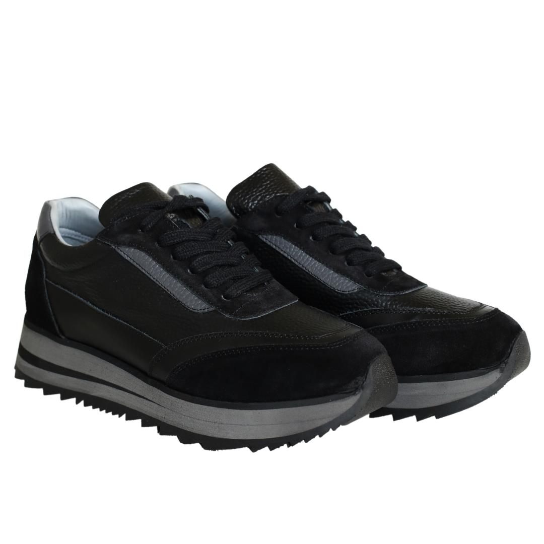 Siyah Kadın Bağcık Detaylı Sneaker
