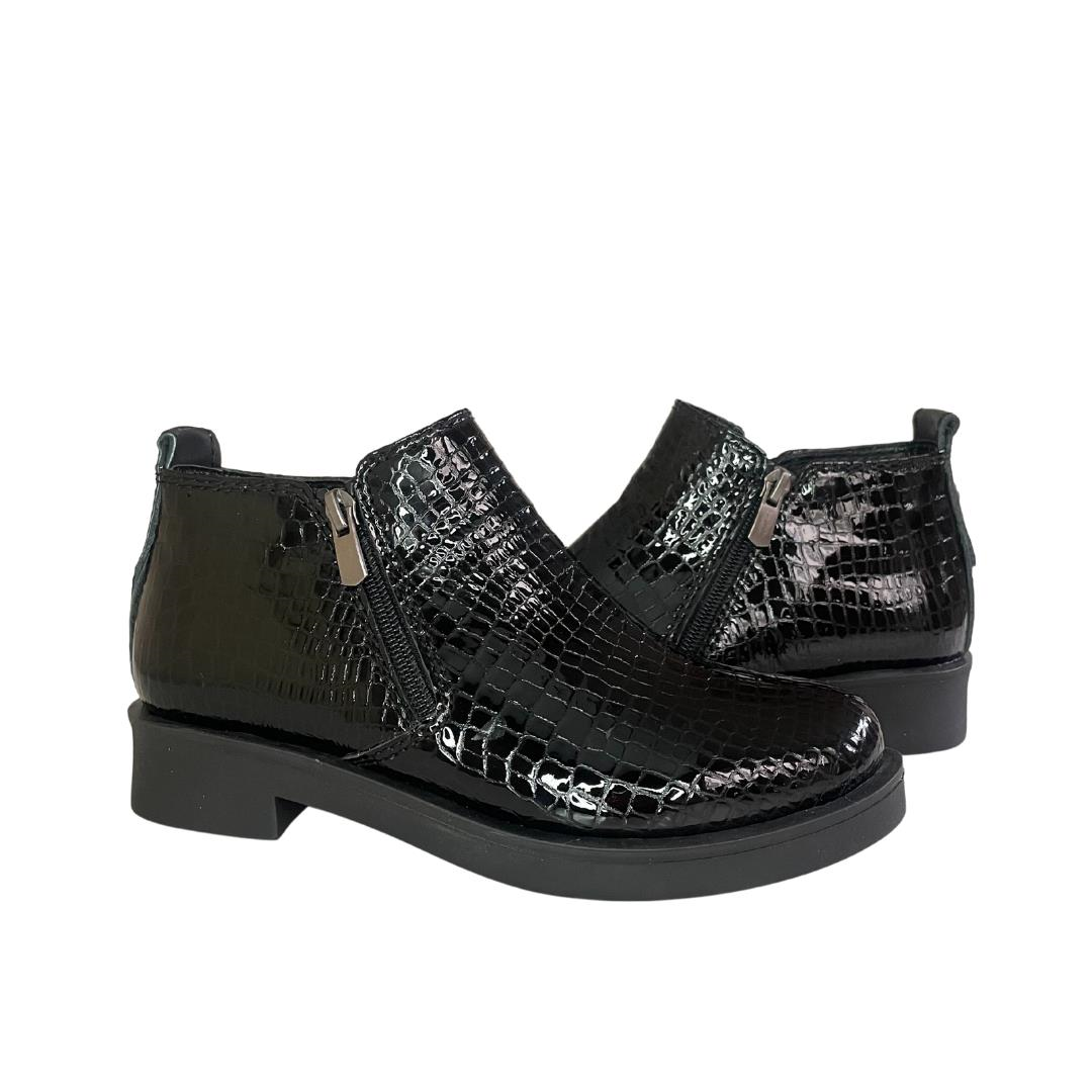 Siyah Python Baskı Kadın Günlük Bot