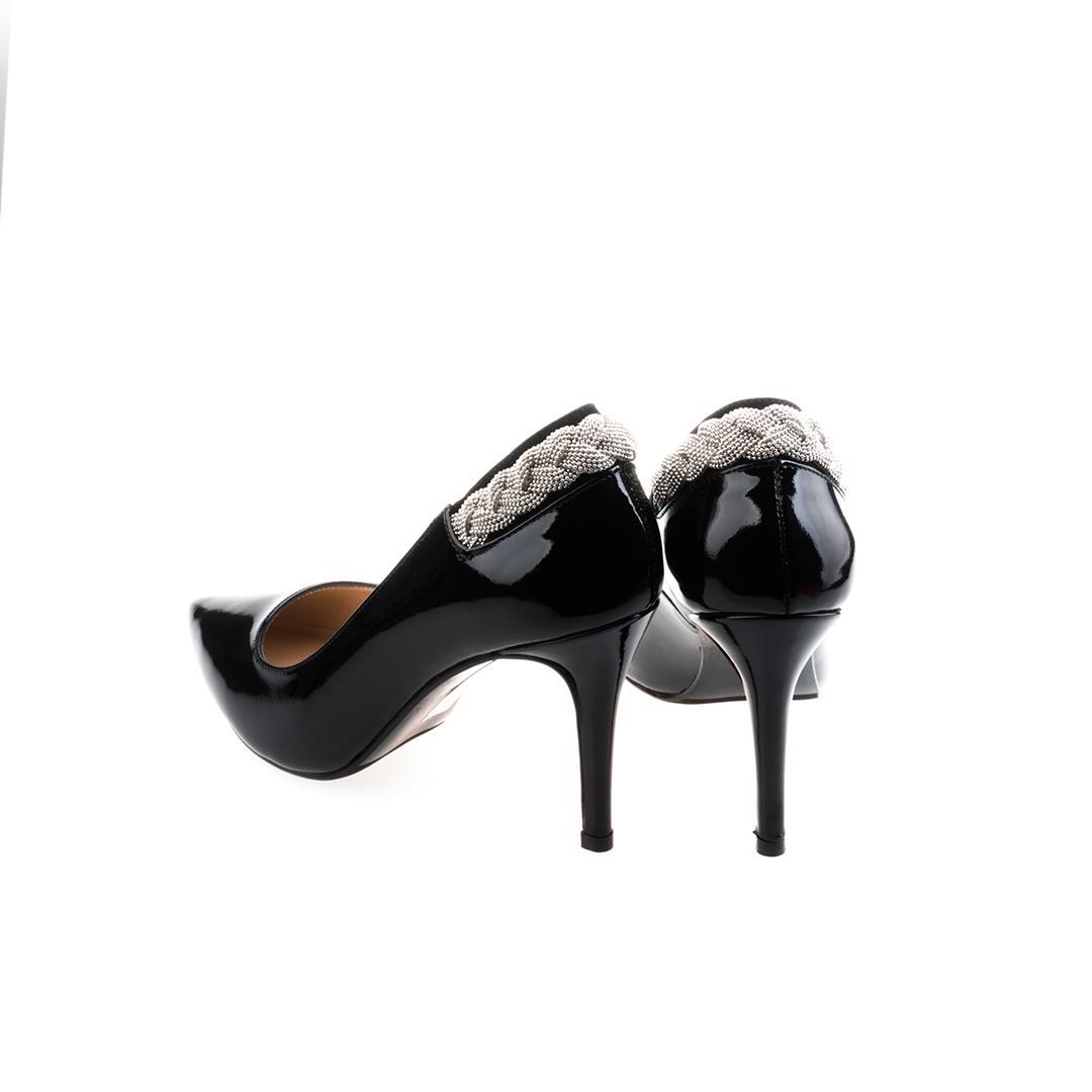 Siyah Rugan Kadın Stiletto Ayakkabı