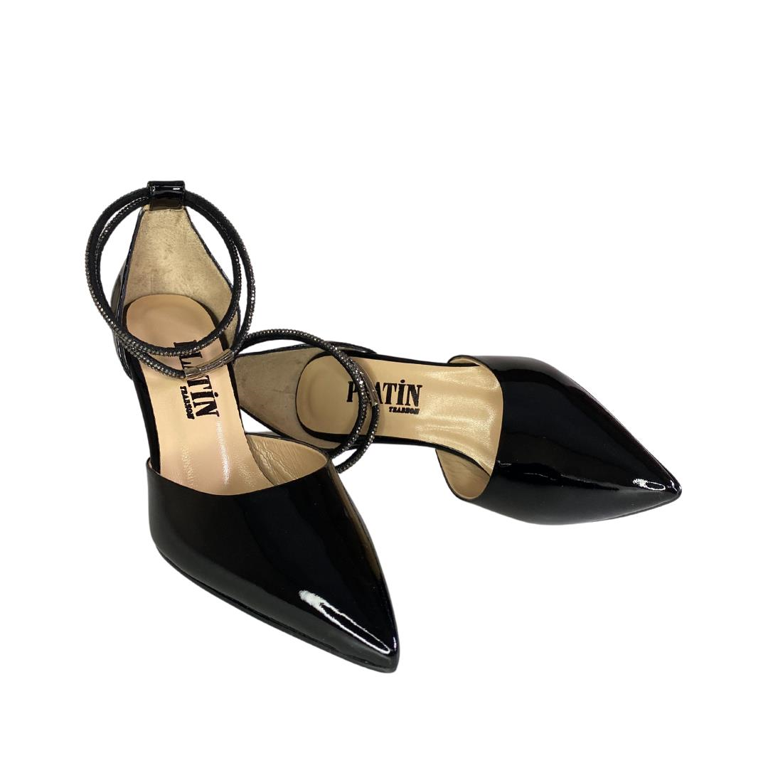 Siyah Rugan Kadın Stiletto Ayakkabı