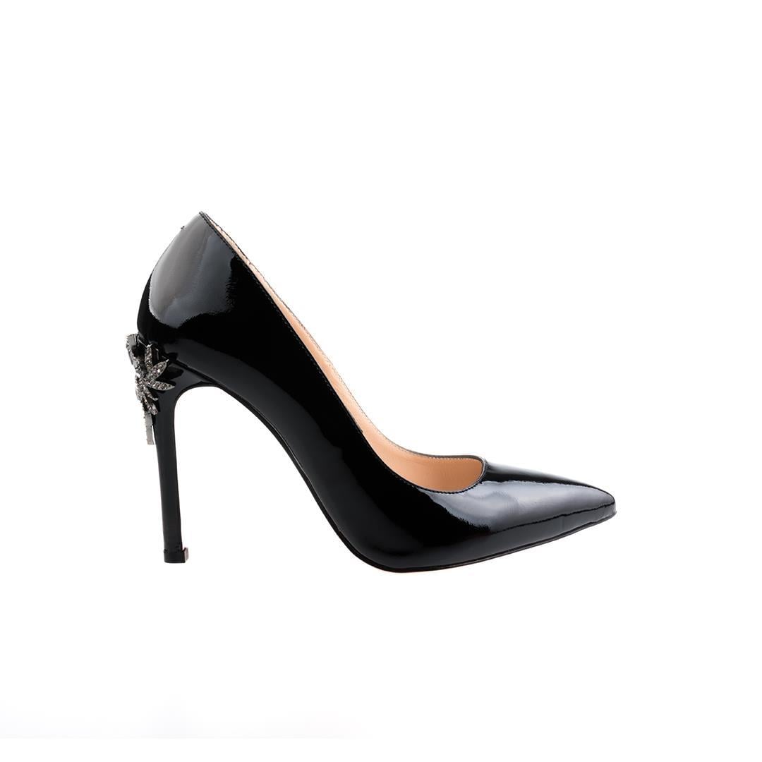 Siyah Rugan Kadın Stiletto Ayakkabı