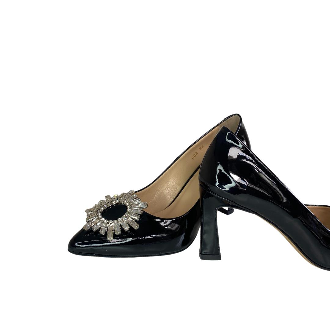 Siyah Rugan Kadın Stiletto Ayakkabı