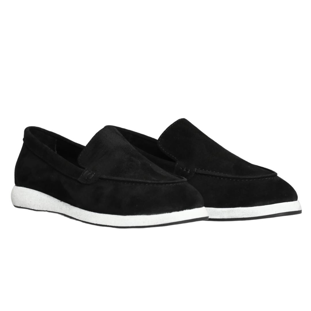 Siyah Süet Kadın Loafer