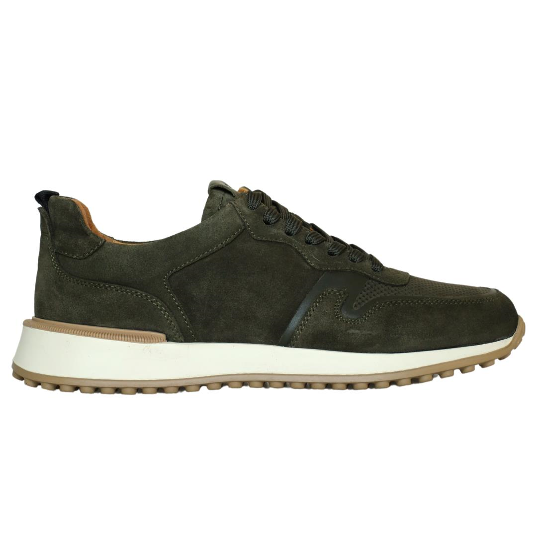 Süet Haki Erkek Bağcıklı Sneaker