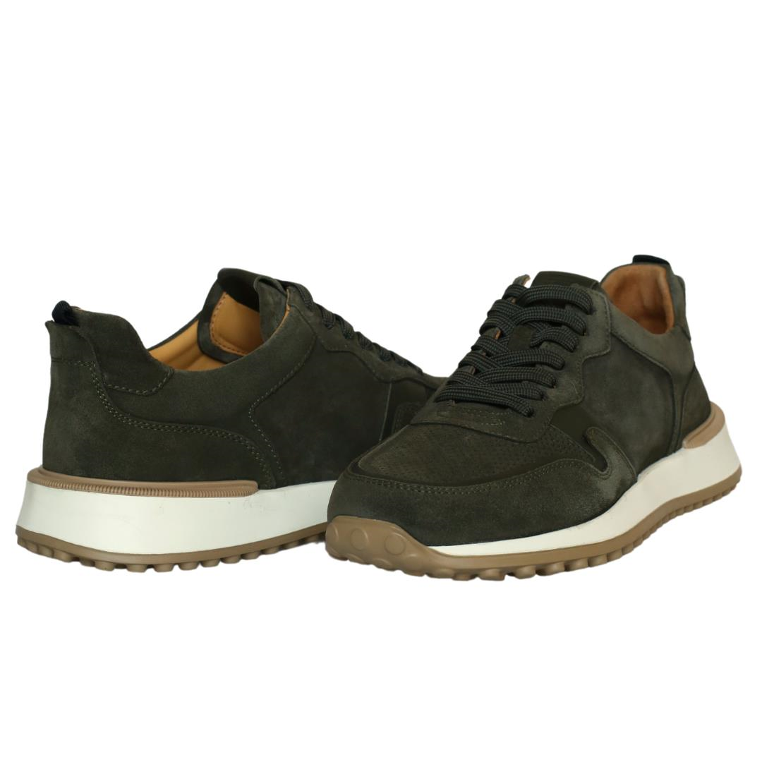 Süet Haki Erkek Bağcıklı Sneaker