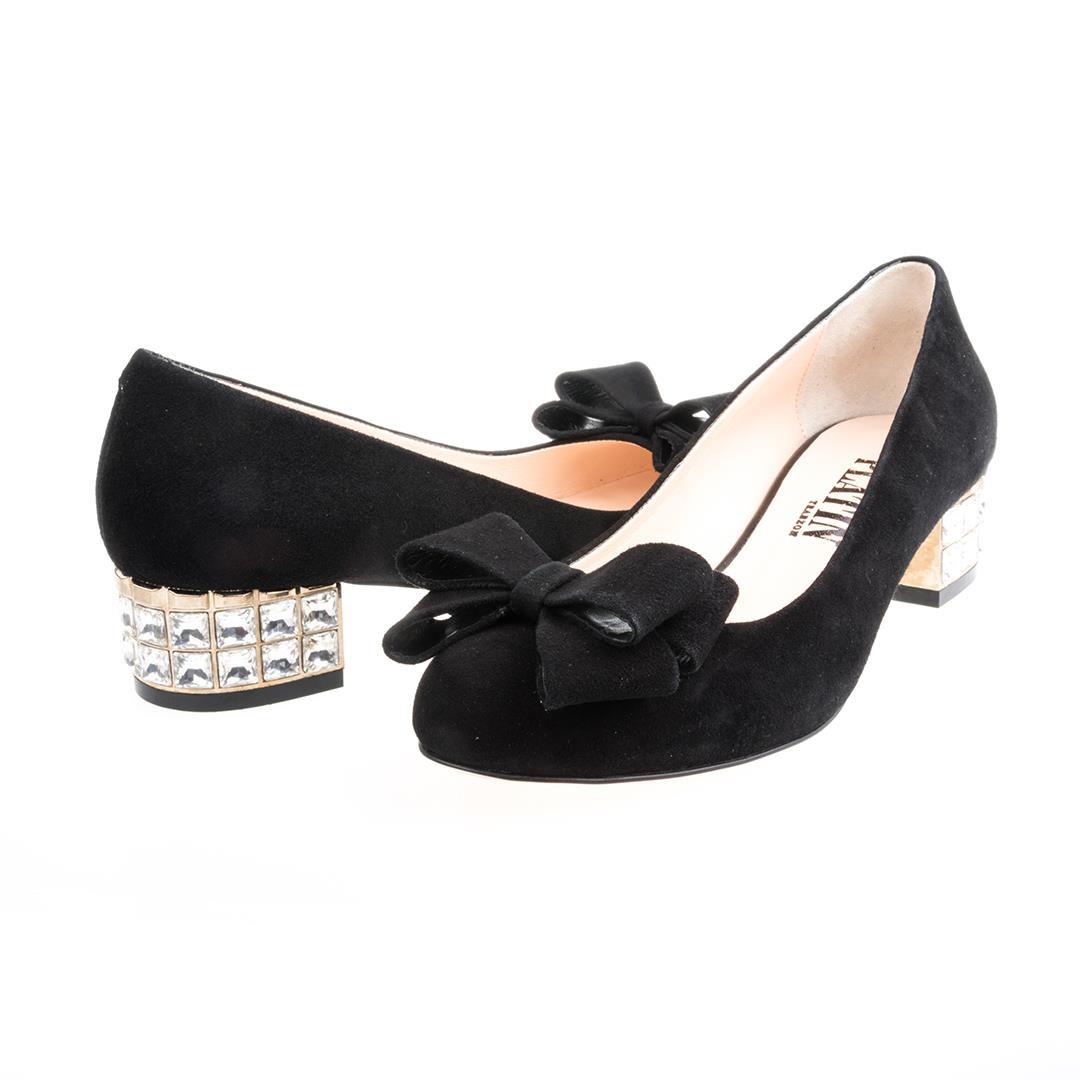 Süet Siyah Kadın Klasik Topuklu Ayakkabı