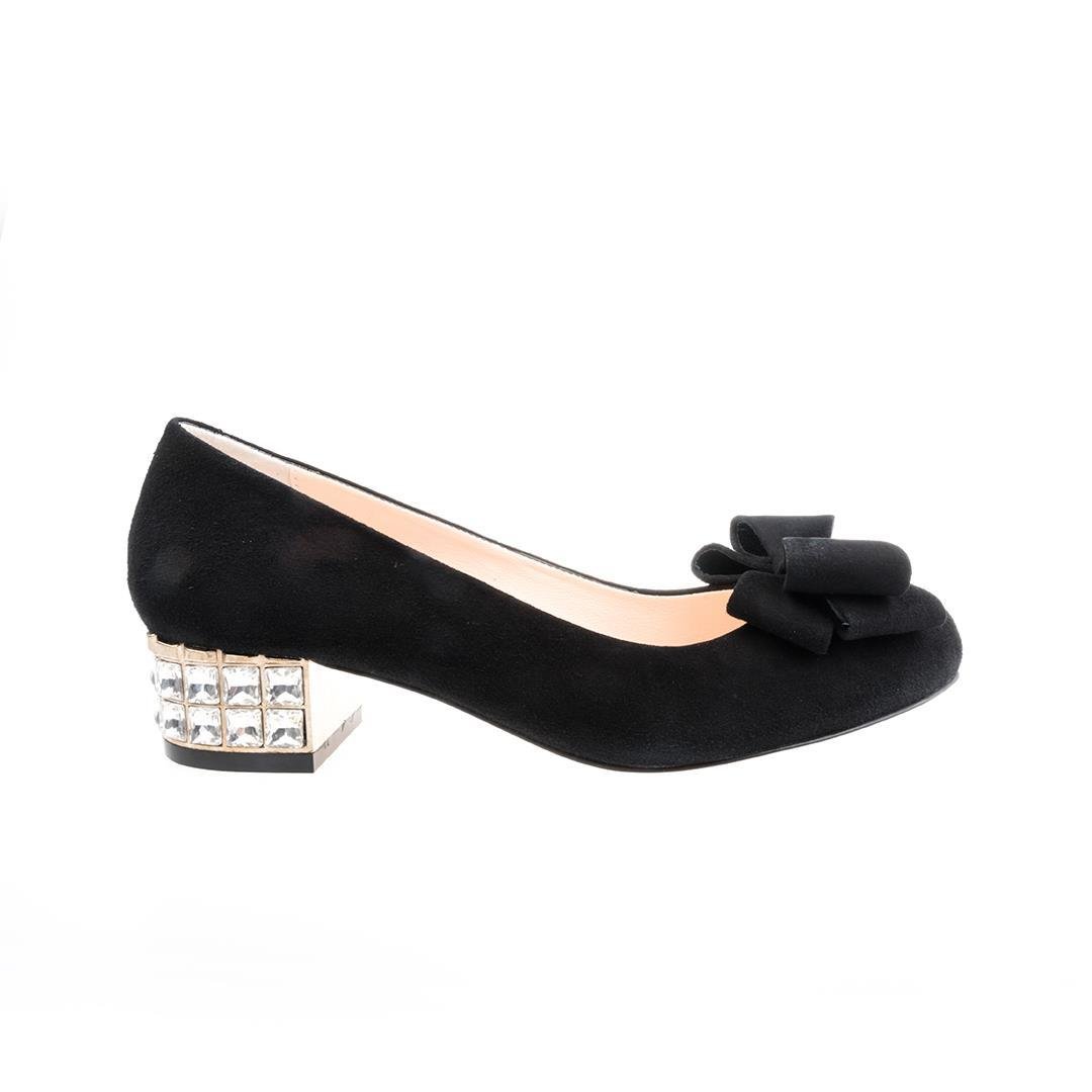 Süet Siyah Kadın Klasik Topuklu Ayakkabı