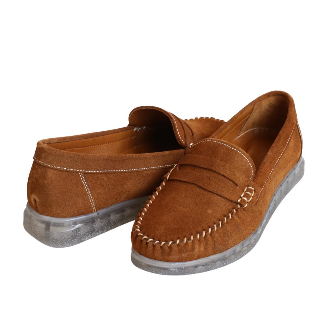 Süet Taba Deri Kadın Loafer Ayakkabı