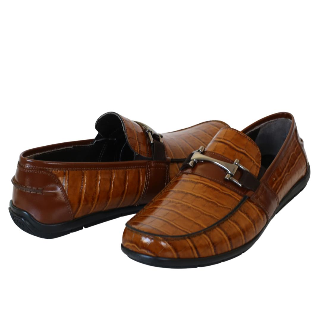Taba Baskı Erkek Loafer Ayakkabı