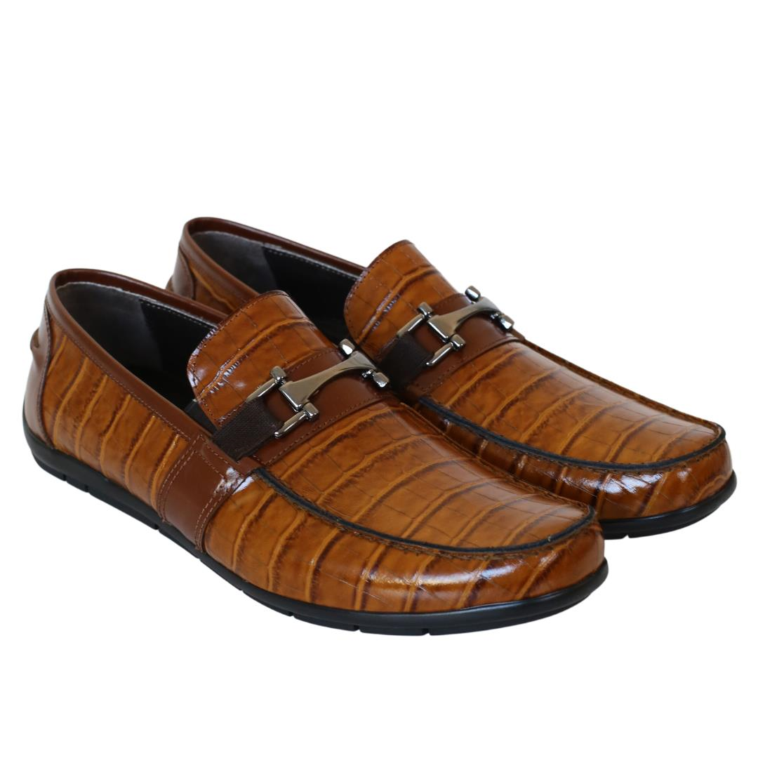 Taba Baskı Erkek Loafer Ayakkabı