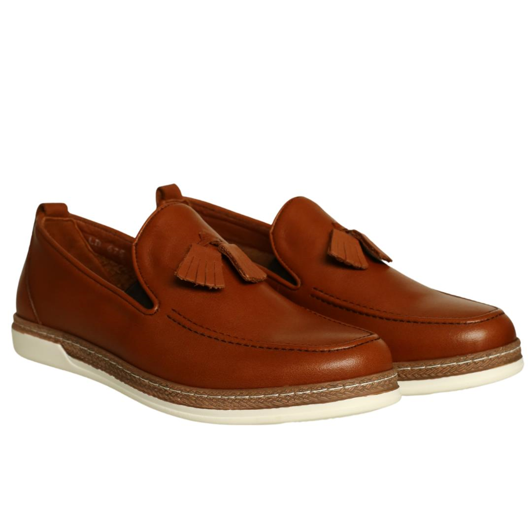 Taba Deri Erkek Loafer Ayakkabı