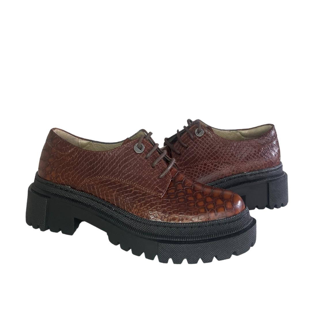 Taba Python Baskı Kadın Günlük Ayakkabı