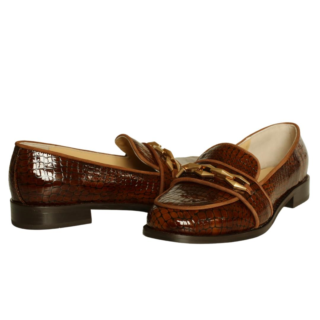 Taba Rugan Kadın Tokalı Loafer
