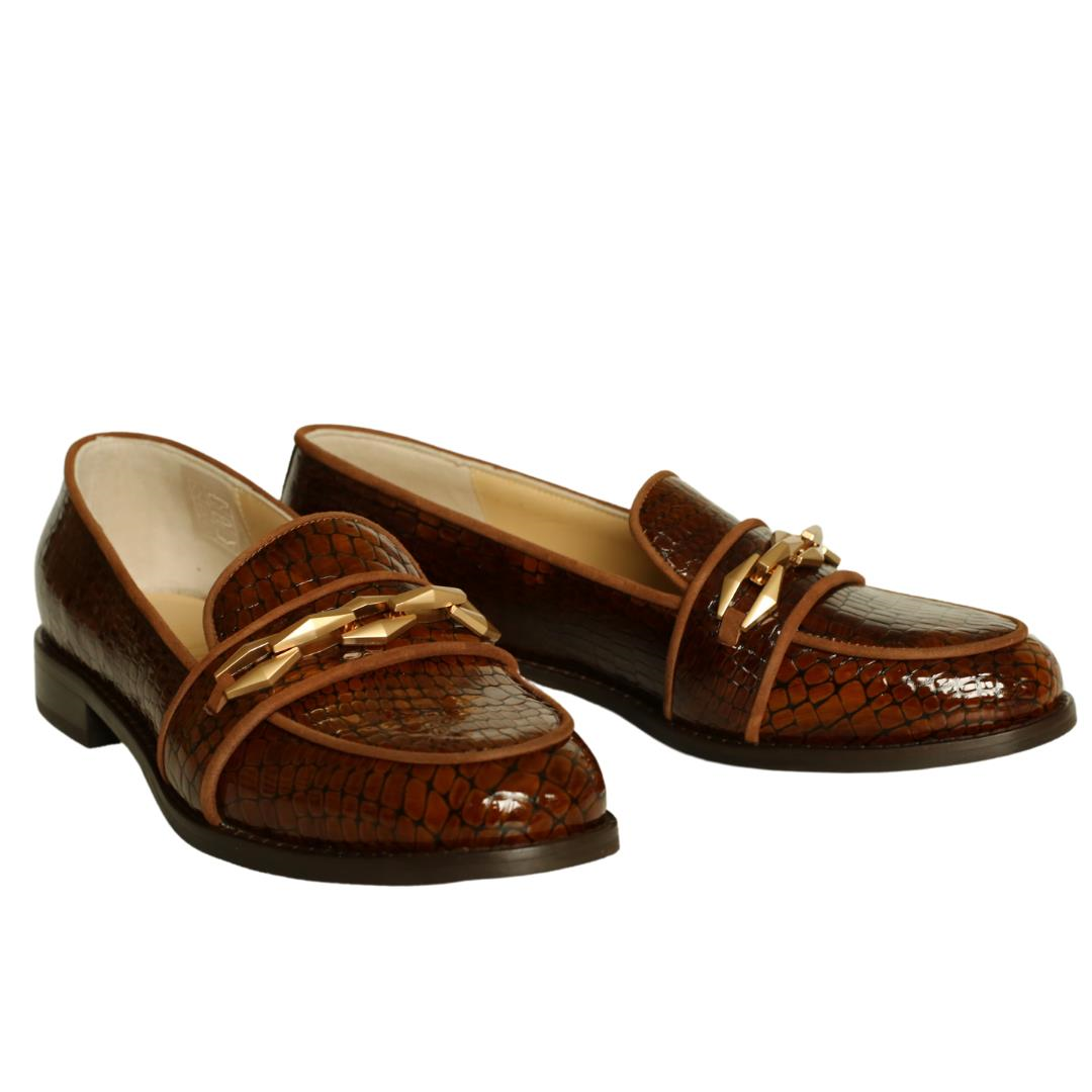 Taba Rugan Kadın Tokalı Loafer