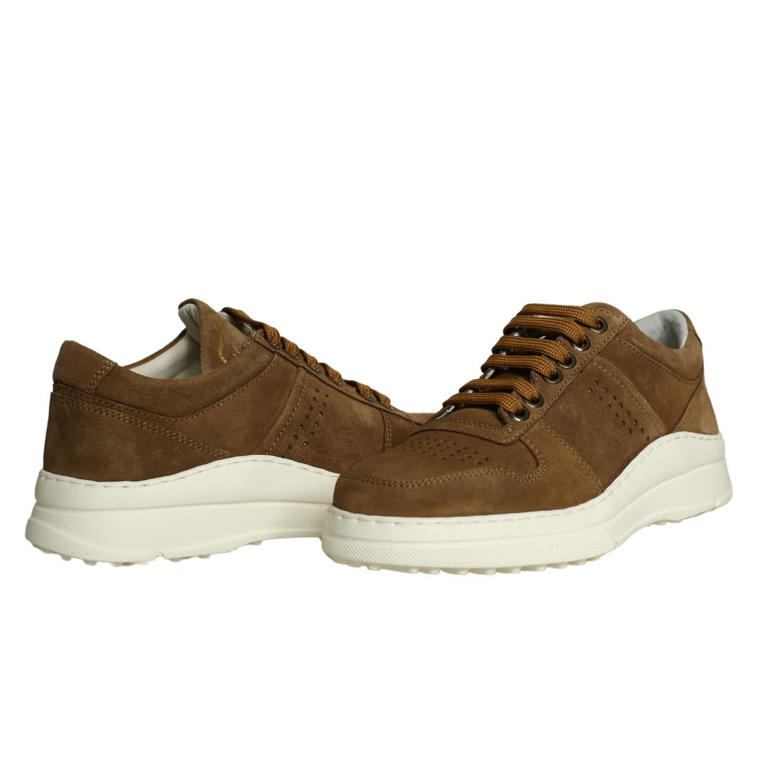 Taba Süet Bağcıklı Kadın Sneaker