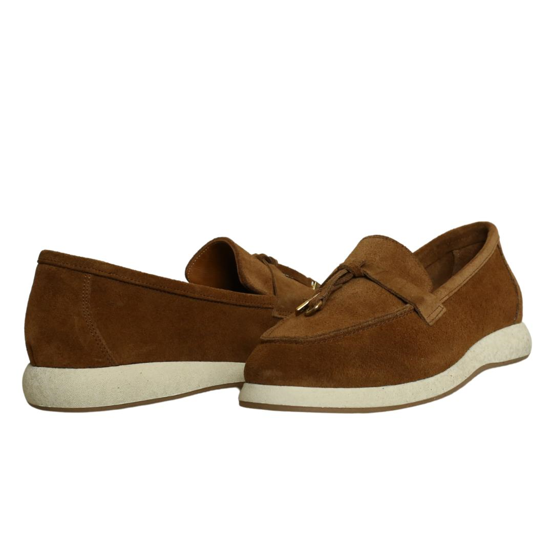 Taba Süet Kadın Tokalı Loafer