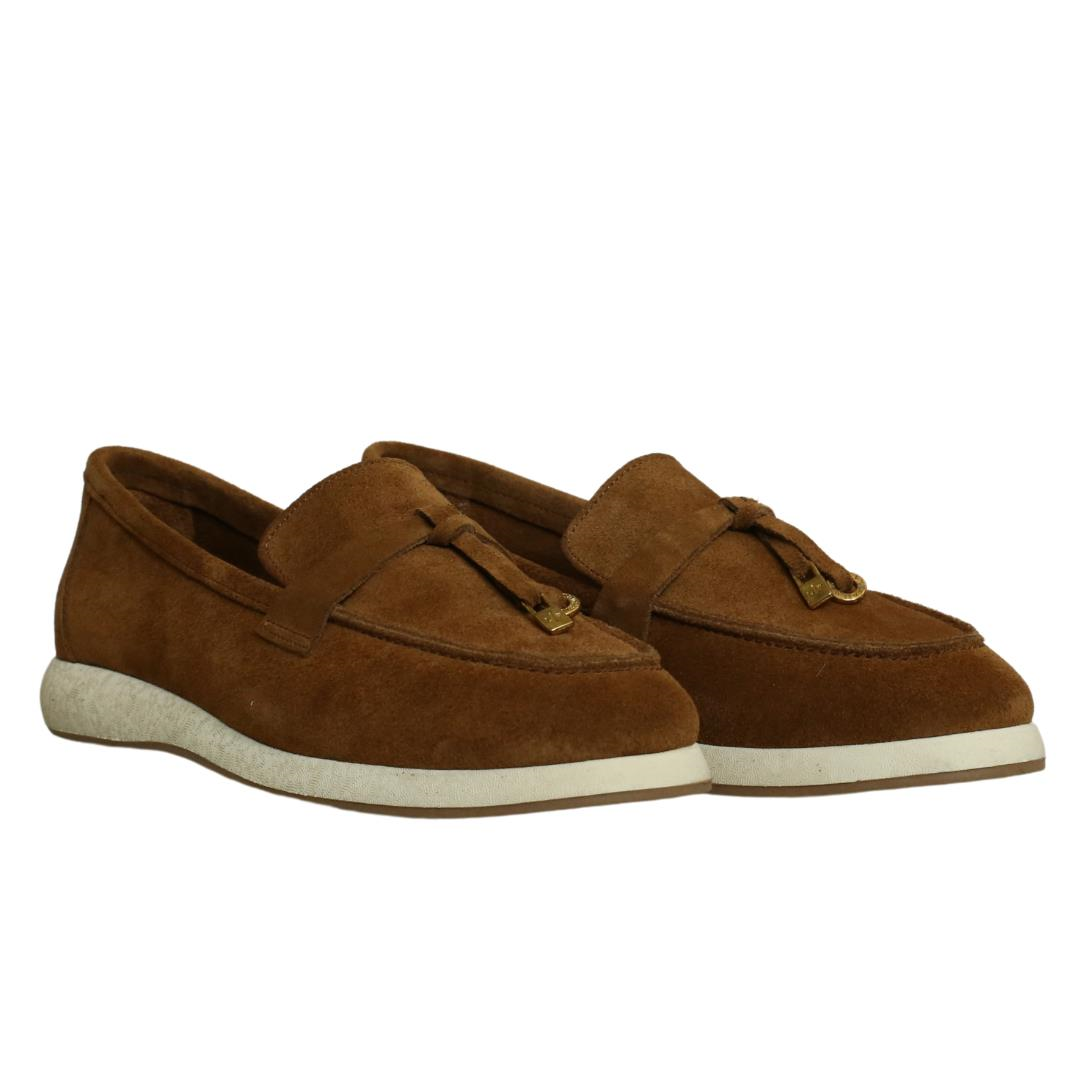 Taba Süet Kadın Tokalı Loafer
