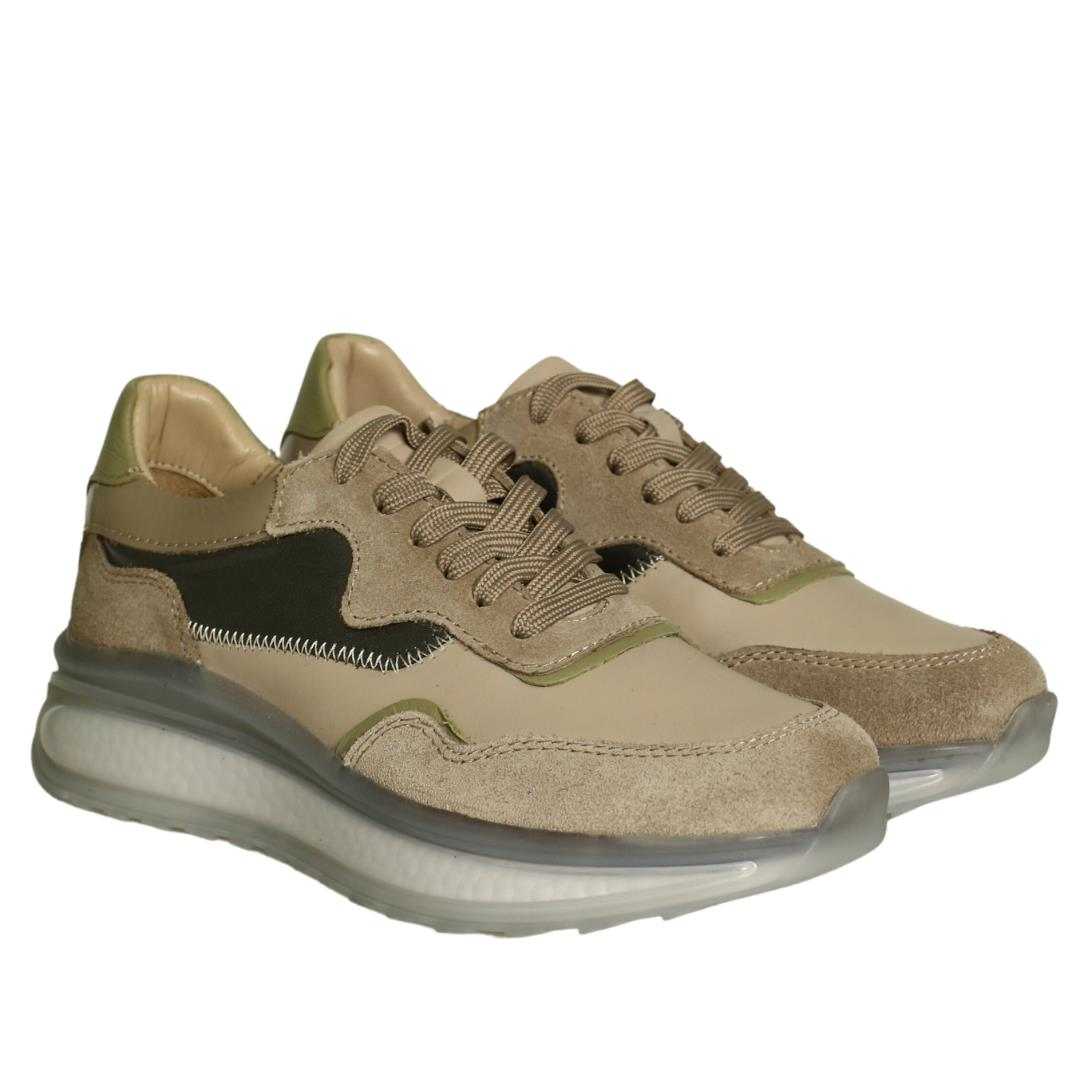 Vizon Deri Kadın Sneaker