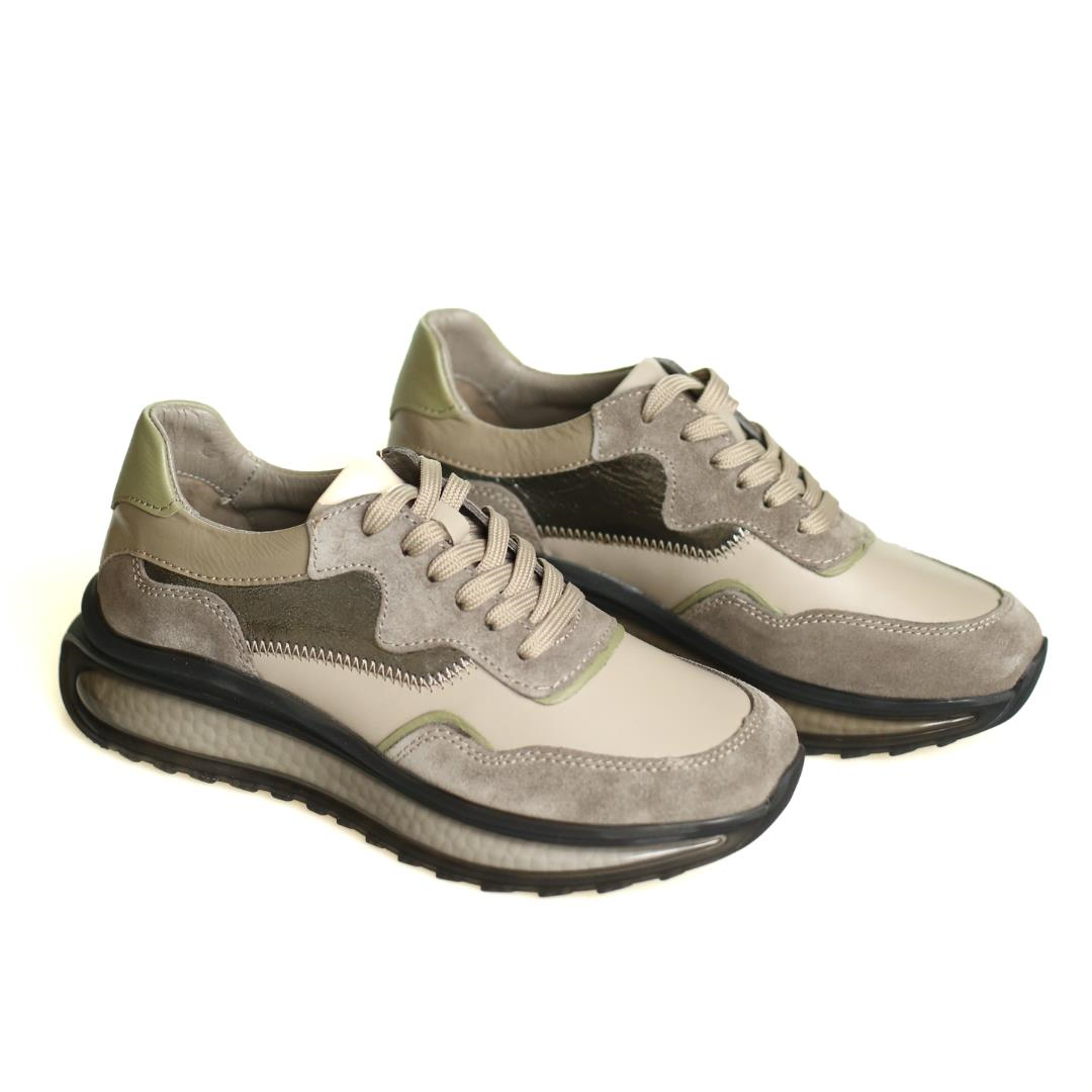 Vizon Deri Kadın Sneaker