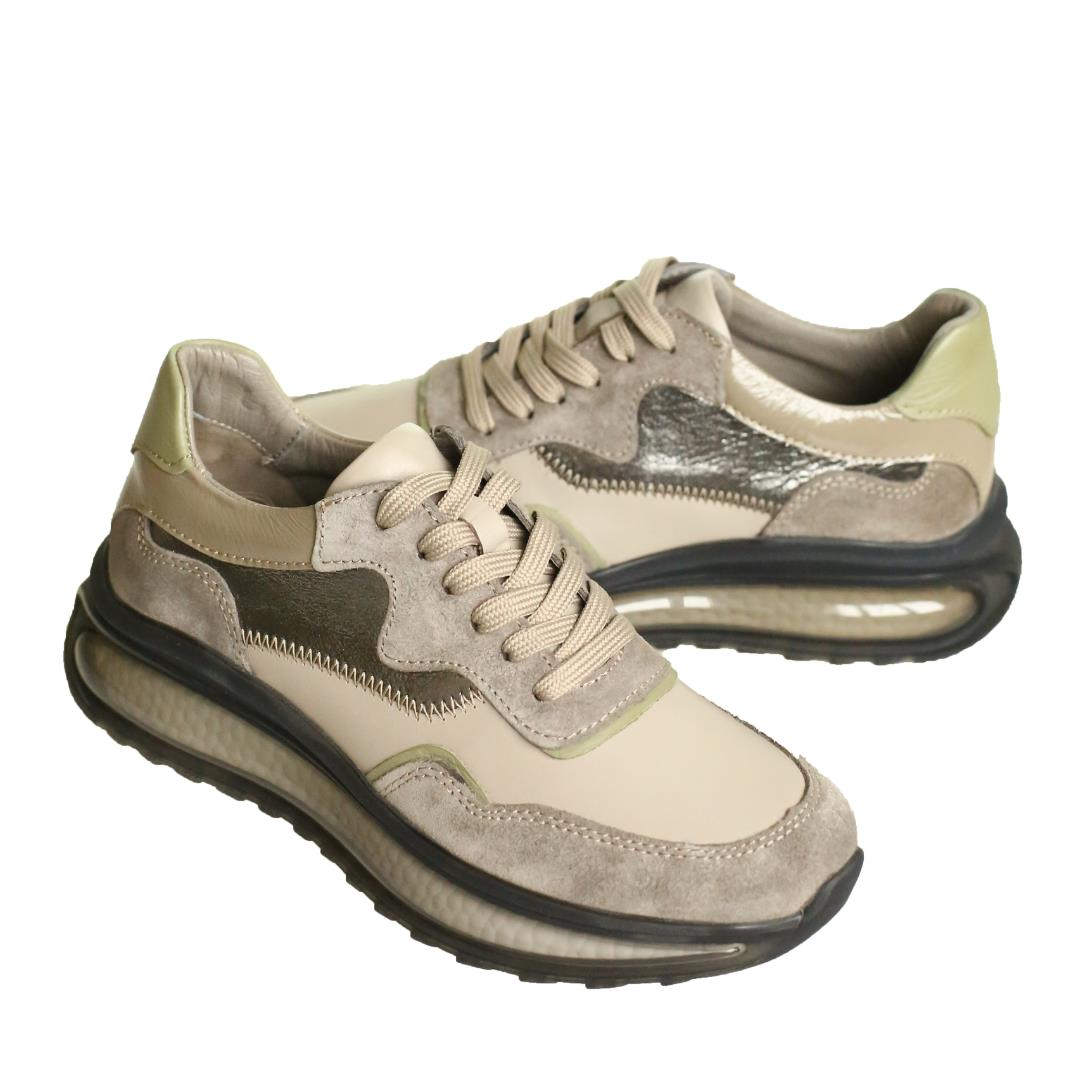 Vizon Deri Kadın Sneaker
