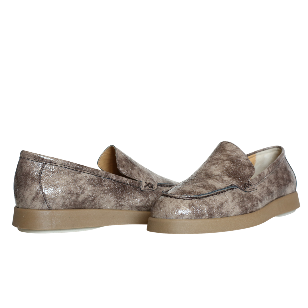 Vizon Kırışık Rugan Kadın Loafer