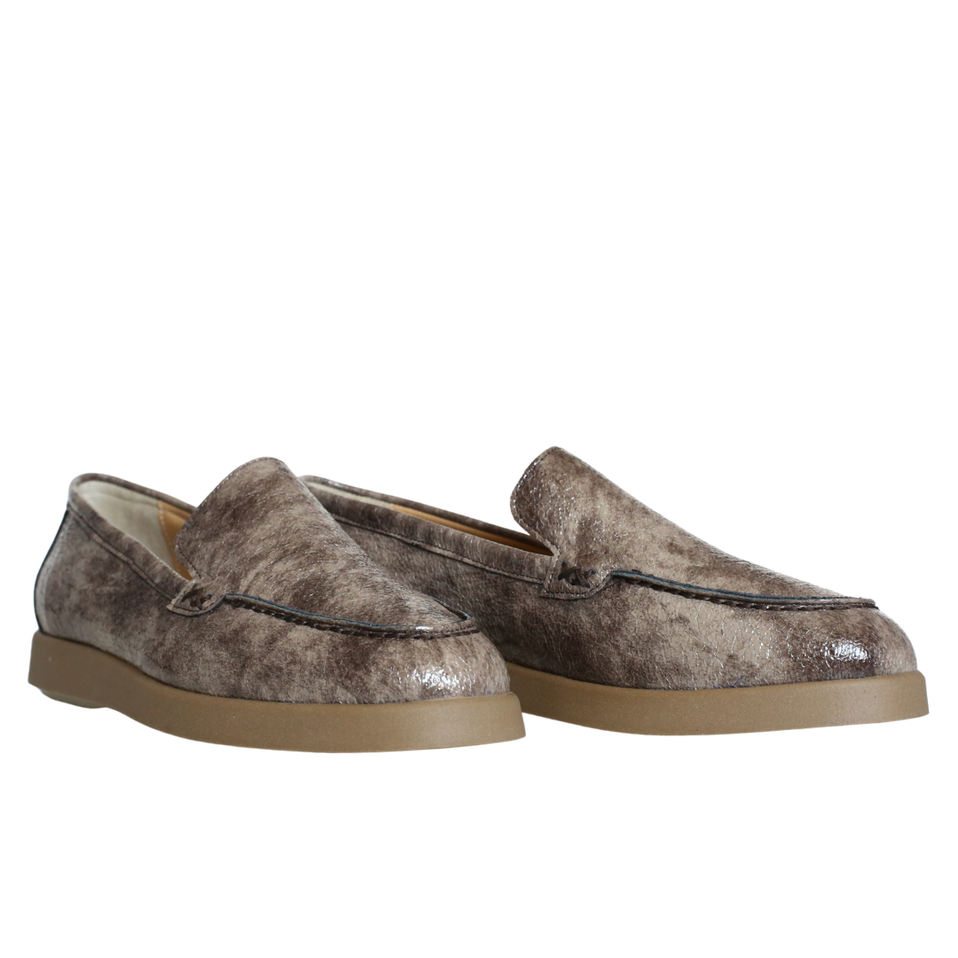 Vizon Kırışık Rugan Kadın Loafer