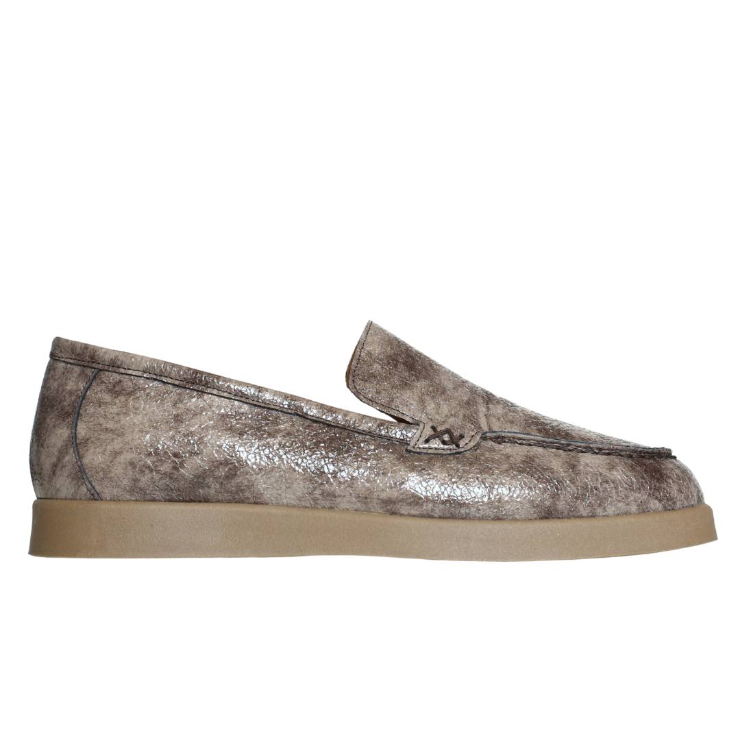 Vizon Kırışık Rugan Kadın Loafer