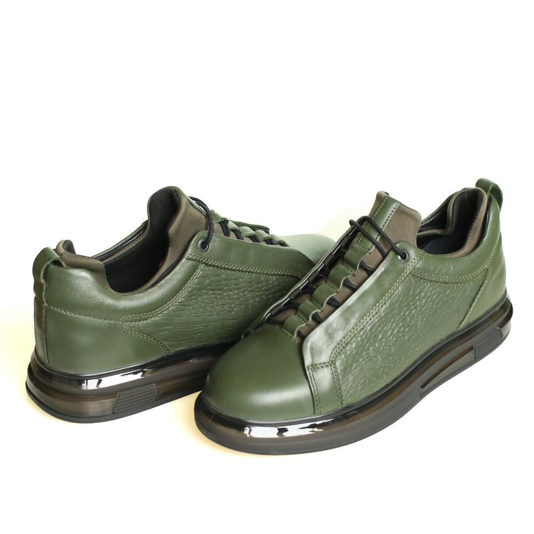 Yeşil Deri Erkek Sneaker